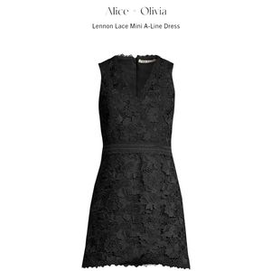 Alice + Olivia Black Lace Mini Dress